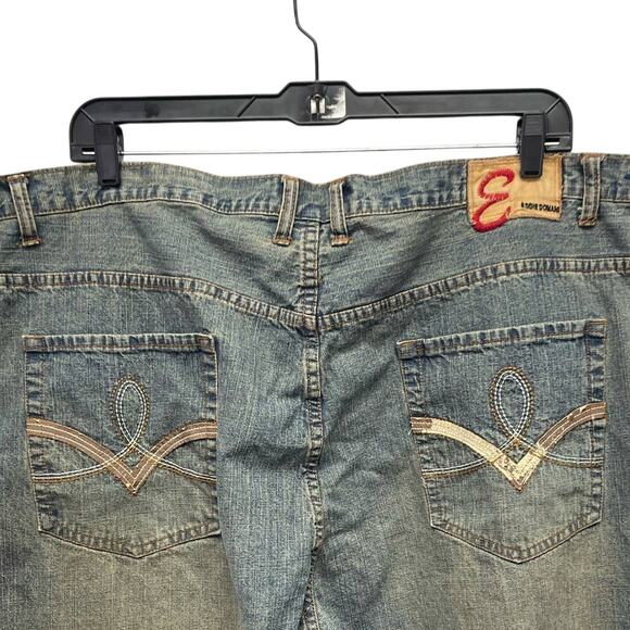 Eddie Domani Mens Jeans 52 / 32 Distressed Weathered Cotton Blend Denim Jeans - Picture 4 of 6